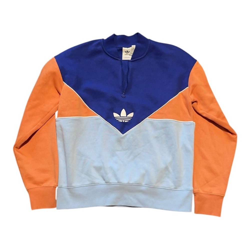 Adidas Originals Adicolor Next Half Zip Sweatshirt in Multi Blue Unisex Medium
